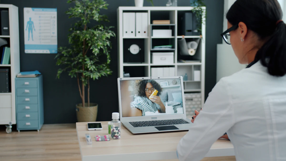 Provider meeting with a patient over a video call
